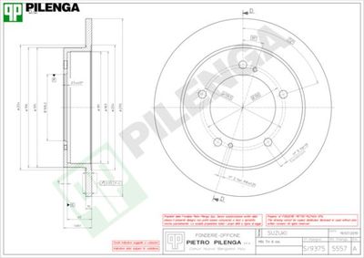 5557 PILENGA Тормозной диск