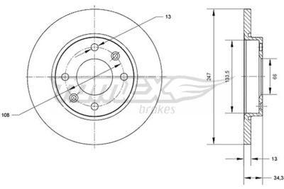 TX7115 TOMEX Brakes Тормозной диск