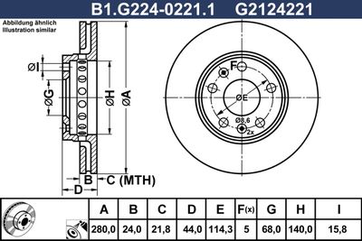 B1G22402211 GALFER Тормозной диск