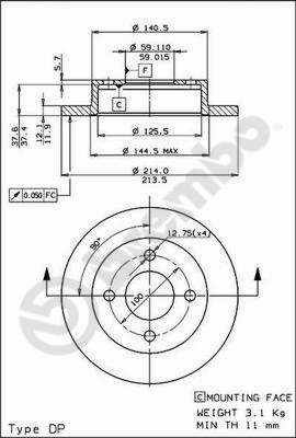 BS7380 BRECO Тормозной диск