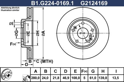 B1G22401691 GALFER Тормозной диск