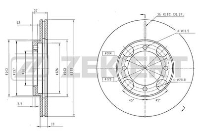 BS6052 ZEKKERT Тормозной диск