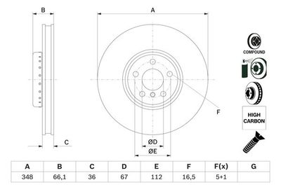 0986479F58 BOSCH Тормозной диск