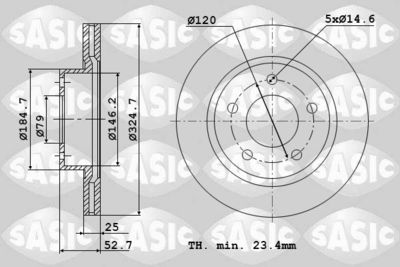 9004800J SASIC Тормозной диск