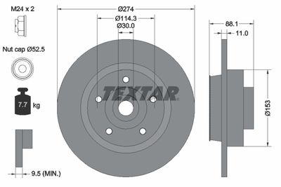 92232603 TEXTAR Тормозной диск