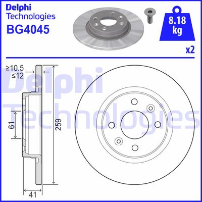 BG4045 DELPHI Тормозной диск