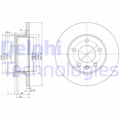 BG2380 DELPHI Тормозной диск