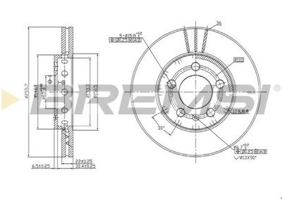 CD6927V BREMSI Тормозной диск