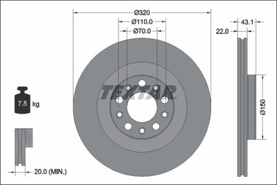 92337803 TEXTAR Тормозной диск