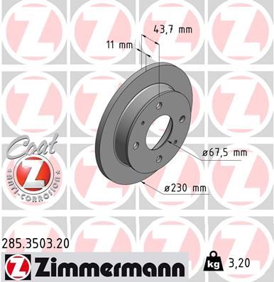285350320 ZIMMERMANN Тормозной диск