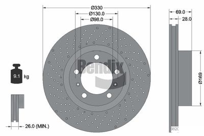 BDS1983LHC BENDIX Braking Тормозной диск