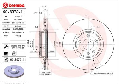 09B97211 BREMBO Тормозной диск