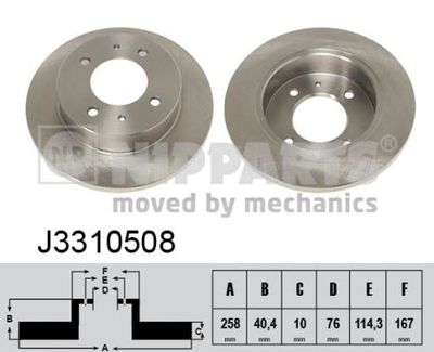 J3310508 NIPPARTS Тормозной диск