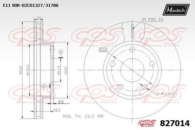 827014 MAXTECH Тормозной диск