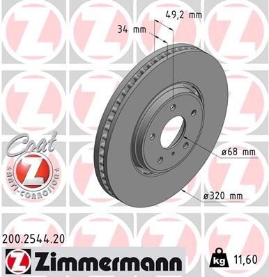 200254420 ZIMMERMANN Тормозной диск