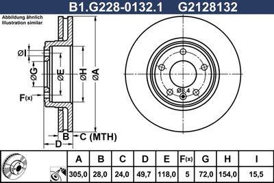 B1G22801321 GALFER Тормозной диск