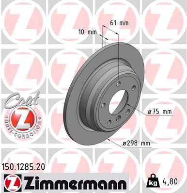 150128520 ZIMMERMANN Тормозной диск