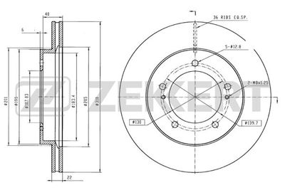 BS6058 ZEKKERT Тормозной диск