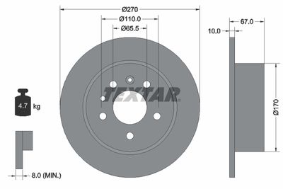 92038200 TEXTAR Тормозной диск