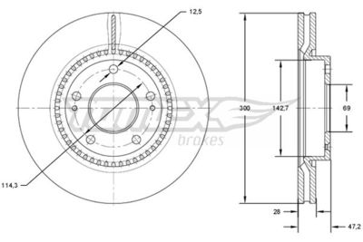 TX7247 TOMEX Brakes Тормозной диск