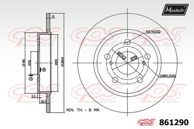 861290 MAXTECH Тормозной диск