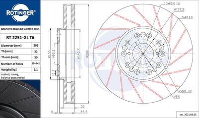 RT2251GLT6 ROTINGER Тормозной диск