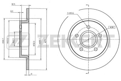 BS5630 ZEKKERT Тормозной диск