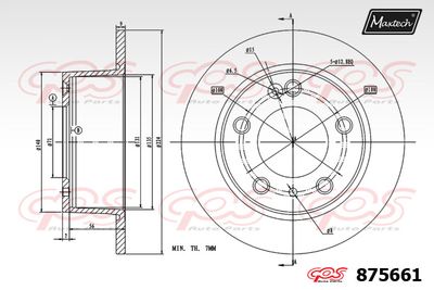 875661 MAXTECH Тормозной диск