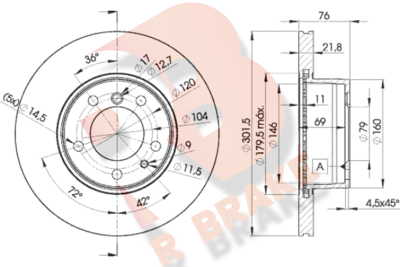 78RBD18040 R BRAKE Тормозной диск