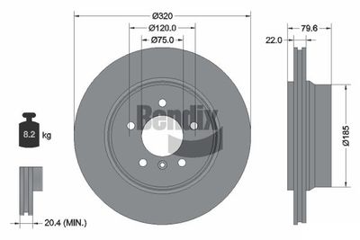 BDS1300 BENDIX Braking Тормозной диск