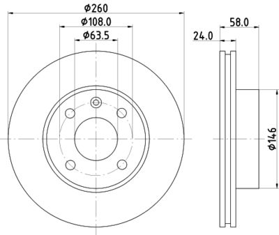 MDC438 MINTEX Тормозной диск