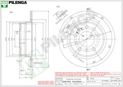 5123 PILENGA Тормозной диск