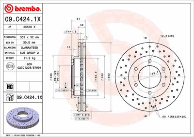 09C4241X BREMBO Тормозной диск