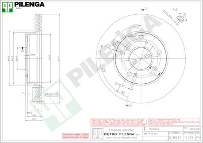 V413 PILENGA Тормозной диск