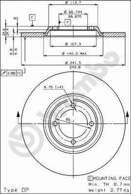 BS7092 BRECO Тормозной диск