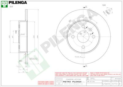 5773 PILENGA Тормозной диск