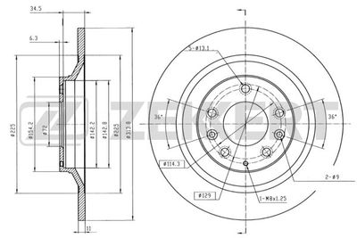 BS6053 ZEKKERT Тормозной диск