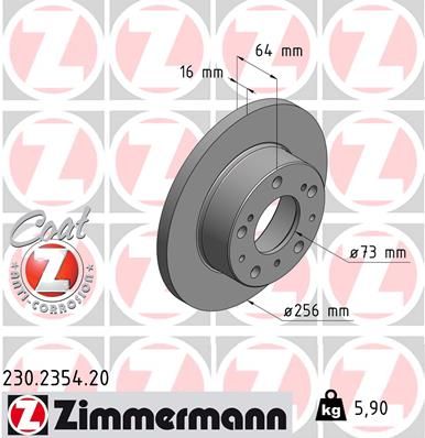 230235420 ZIMMERMANN Тормозной диск