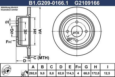 B1G20901661 GALFER Тормозной диск