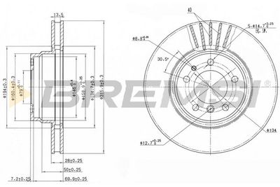 CD6624V BREMSI Тормозной диск