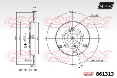 861313 MAXTECH Тормозной диск