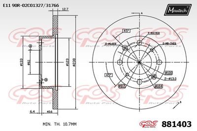 881403 MAXTECH Тормозной диск