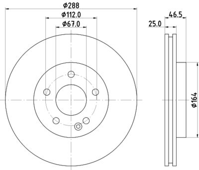 8DD355125541 HELLA PAGID Тормозной диск