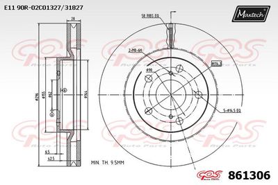 861306 MAXTECH Тормозной диск