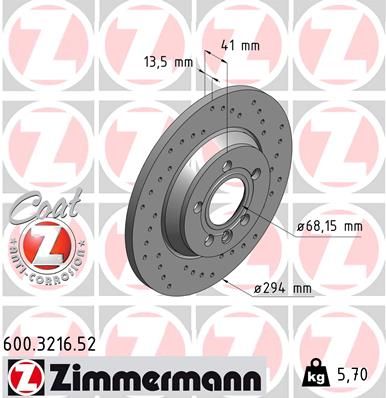 600321652 ZIMMERMANN Тормозной диск