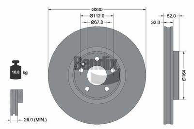BDS2278 BENDIX Braking Тормозной диск