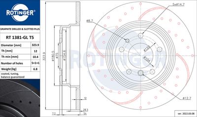 RT1381GLT5 ROTINGER Тормозной диск