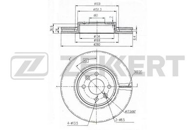 BS6189 ZEKKERT Тормозной диск