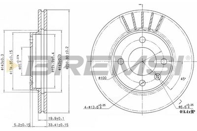 CD6175V BREMSI Тормозной диск