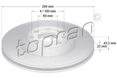 207628 TOPRAN Тормозной диск